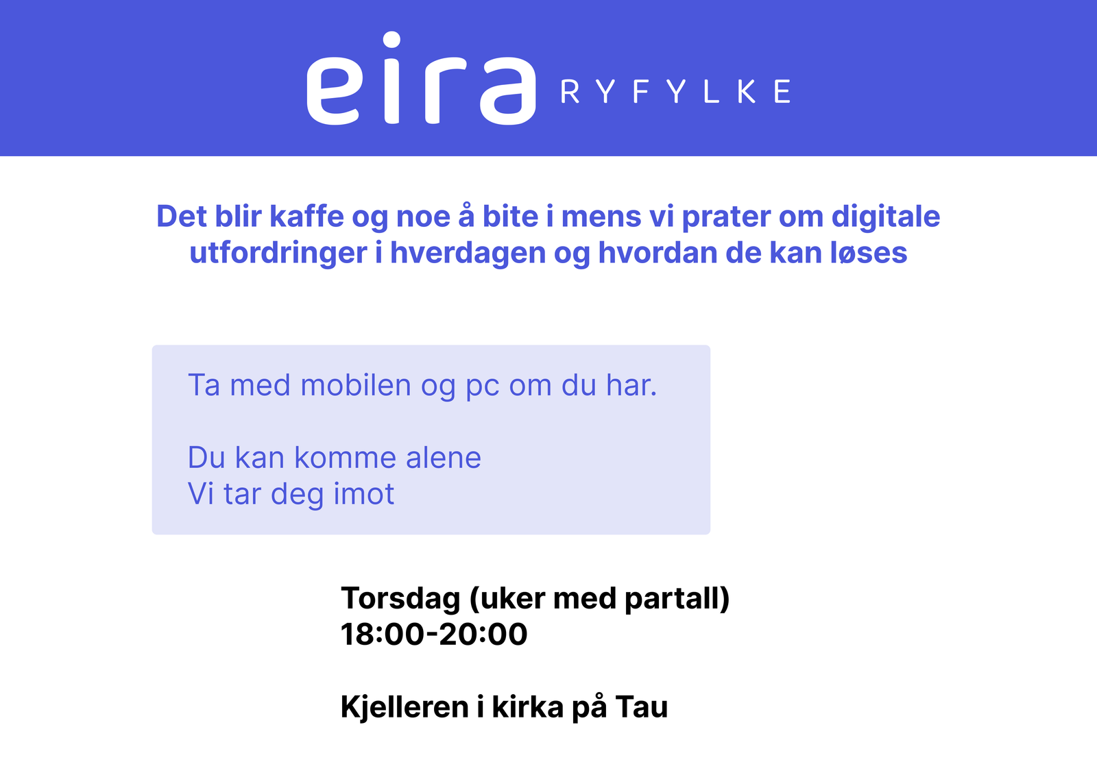 Eira Ryfylke Senior digital hjelp